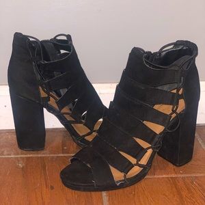 Cato’s open toe black high heels. (Size 9)